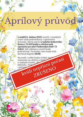 APRÍLOVÝ PRŮVOD – AKCE ZRUŠENA 