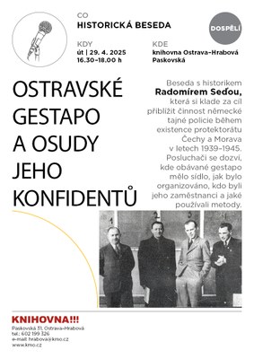 BESEDA V KNIHOVNĚ: OSTRAVSKÉ GESTAPO A OSUDY JEHO KONFIDENTŮ 