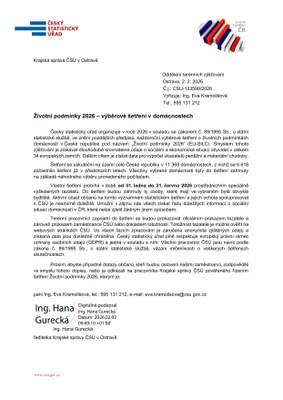 ČSÚ: ŽIVOTNÍ PODMÍNKY 2026