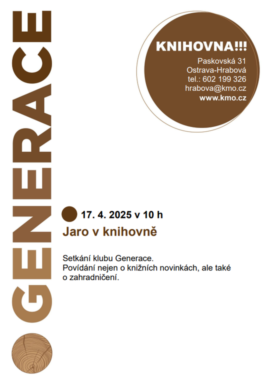 Dubnový klub Generace v knihovně 