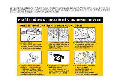 DŮLEŽITÉ UPOZORNĚNÍ PRO CHOVATELE DRŮBEŽE