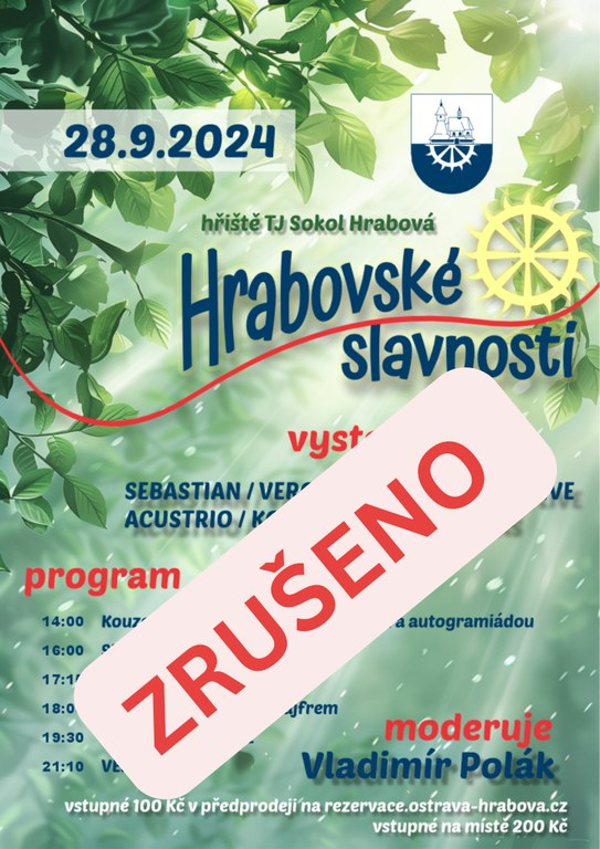 HRABOVSKÉ SLAVNOSTI SE NEUSKUTEČNÍ 