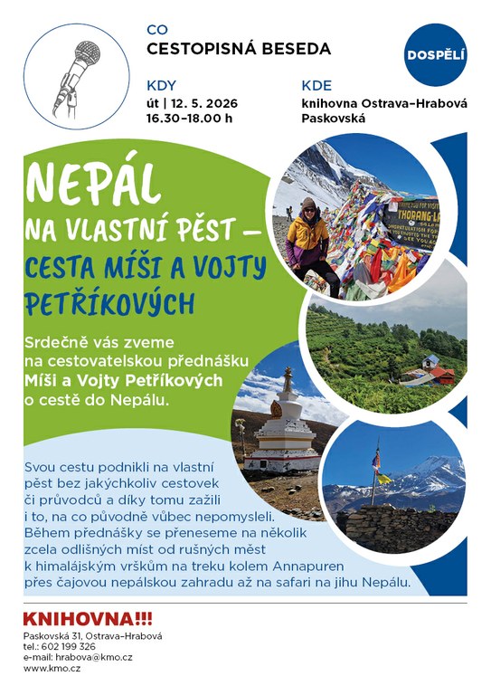 KNIHOVNA ZVE NA PŘEDNÁŠKU: NEPÁL NA VLASTNÍ PĚST 