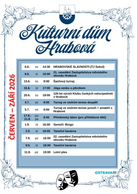 KULTURNÍ DŮM HRABOVÁ VSTUPUJE DO LETNÍHO OBDOBÍ 