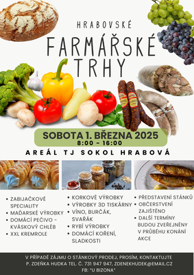 NA HŘIŠTI TJ SOKOL HRABOVÁ PROBĚHNOU FARMÁŘSKÉ TRHY 