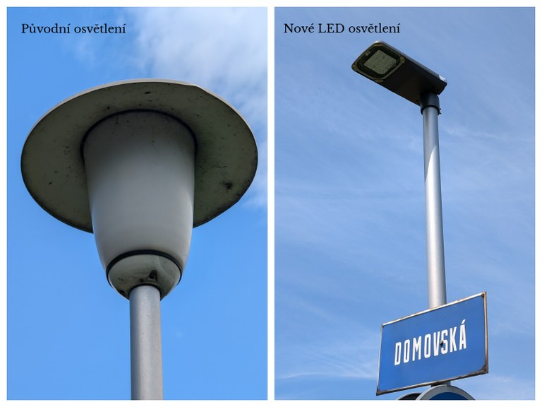 Nová LED svítidla na ulici Domovské 