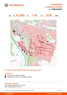 PLÁNOVANÁ ODSTÁVKA ELEKTŘINY – 2. ŘÍJNA 2025