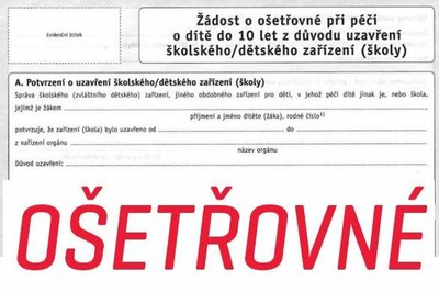 NA ÚŘADĚ VYŘÍDÍTE POTVRZENÍ ŽÁDOSTI O OŠETŘOVNÉ – UZAVŘENÍ ZÁKLADNÍ ŠKOLY Z DŮVODU HAVÁRIE