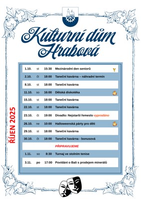 PROGRAM KULTURNÍHO DOMU NA ŘÍJEN 2025