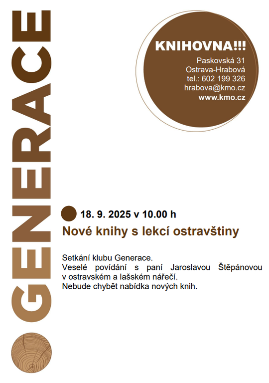 SETKÁNÍ KLUBU GENERACE V KNIHOVNĚ 