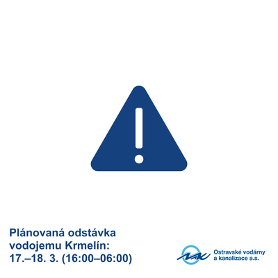 UPOZORNĚNÍ: DNES OD 16:00 DO 6:00 NEPOTEČE VODA 