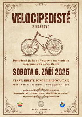 VELOCIPEDISTÉ Z HRABOVÉ VYRÁŽEJÍ NA TRADIČNÍ VÝJEZD